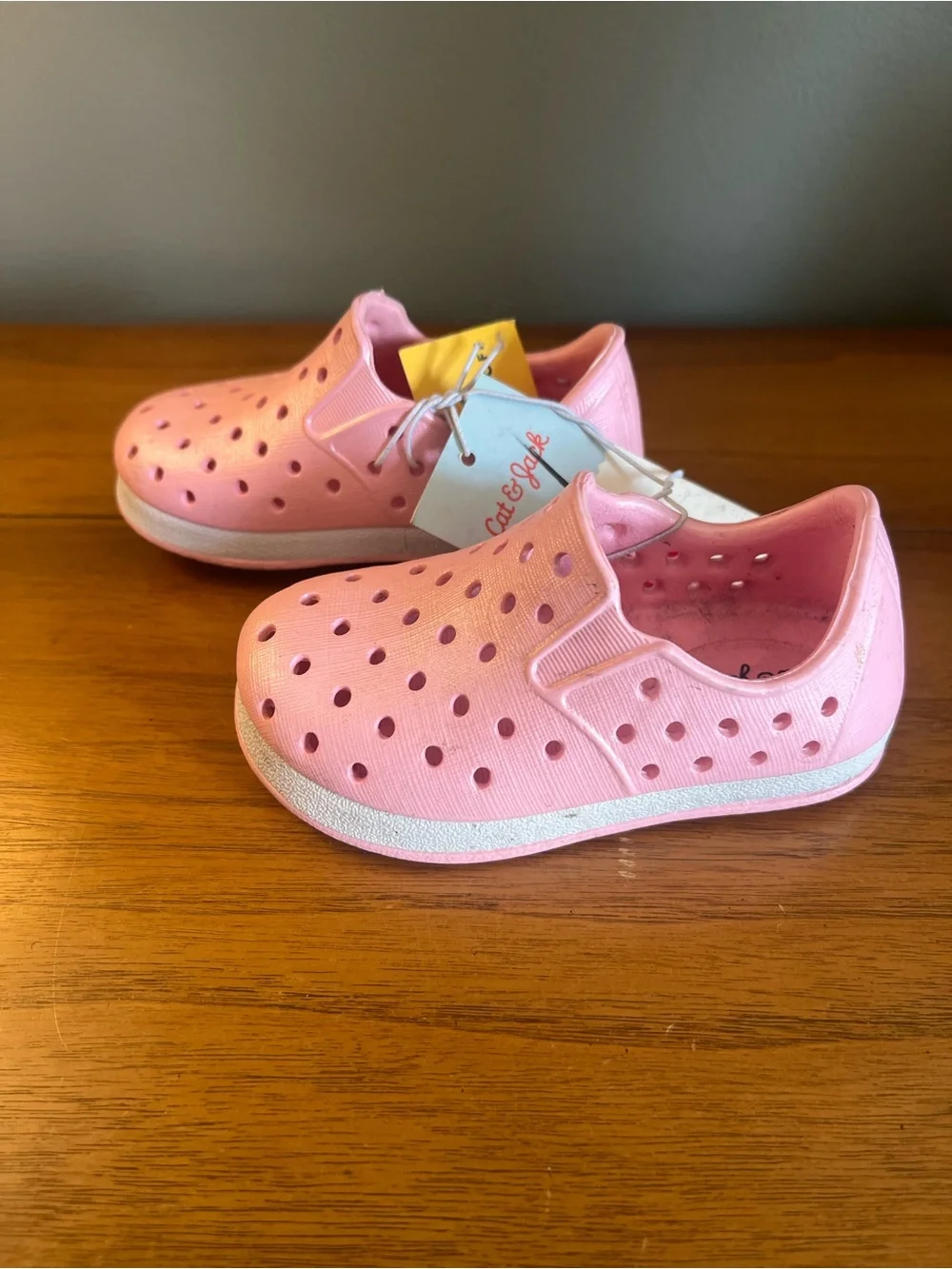 Cat & Jack Kids' Pink Slip‑On Water Shoes- size 5
